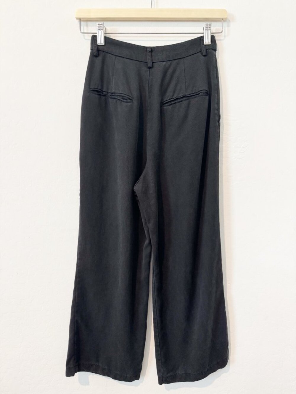 Reformation PETITE Mason Wide Leg Trouser Pants Short Relaxed Fit Faded Black 0 - Picture 12 of 13